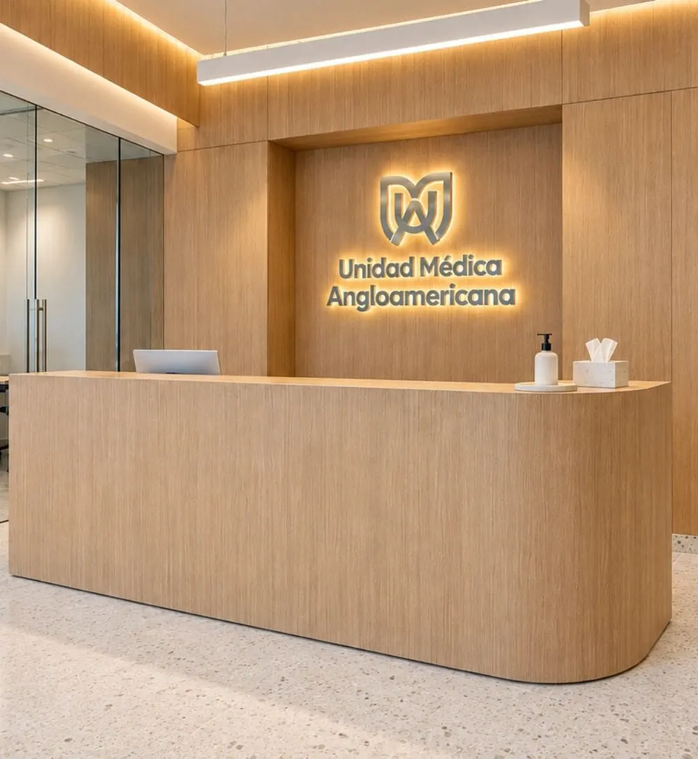 Mostrador — Unidad Médica Angloamericana, Paseo de la Castellana 98